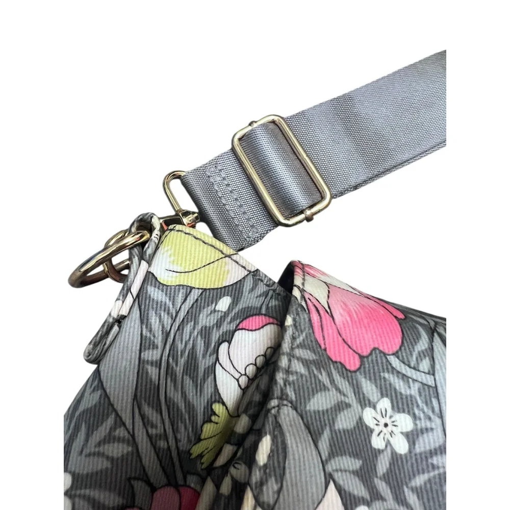 Pottery Barn Kids Liberty London Floral Diaper Bag Tote Gray Pink 16x14.5x7